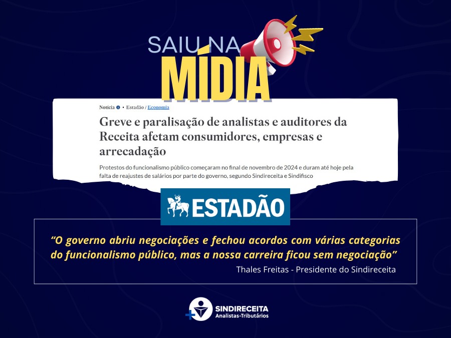 Presidente do Sindireceita concede entrevista ao Jornal Estado de São Paulo