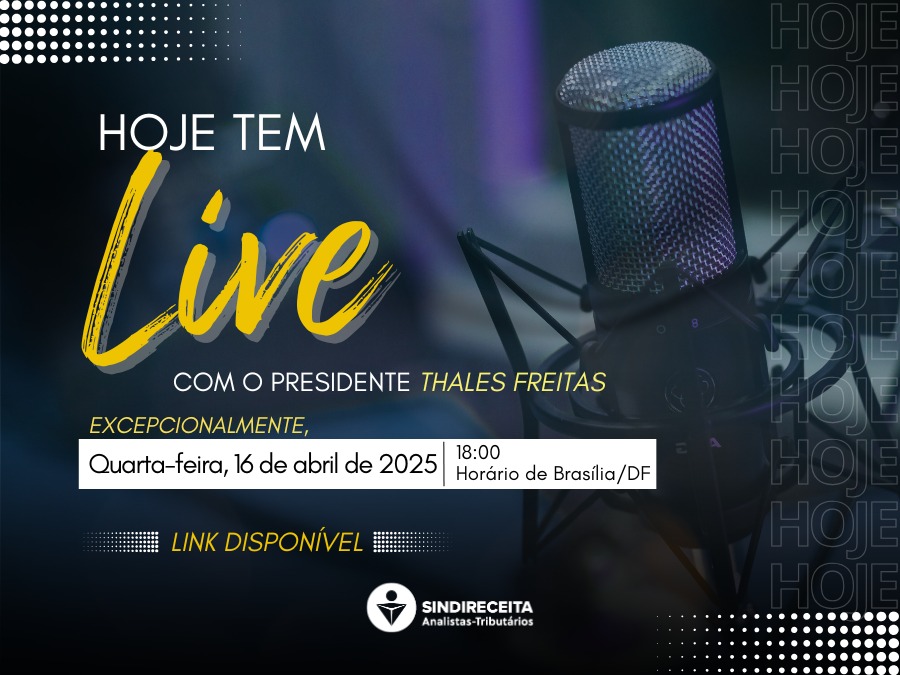 Hoje tem Live Semanal do Sindireceita! Às 18h (Horário de Brasília); Não perca! 