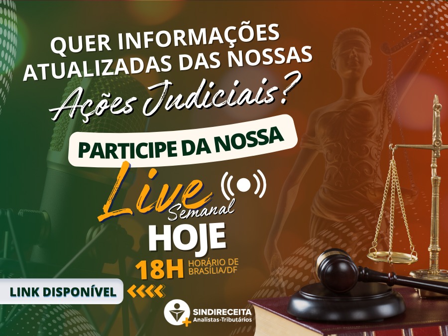Participe hoje (13/02) da Live Semanal do Sindireceita às 18h