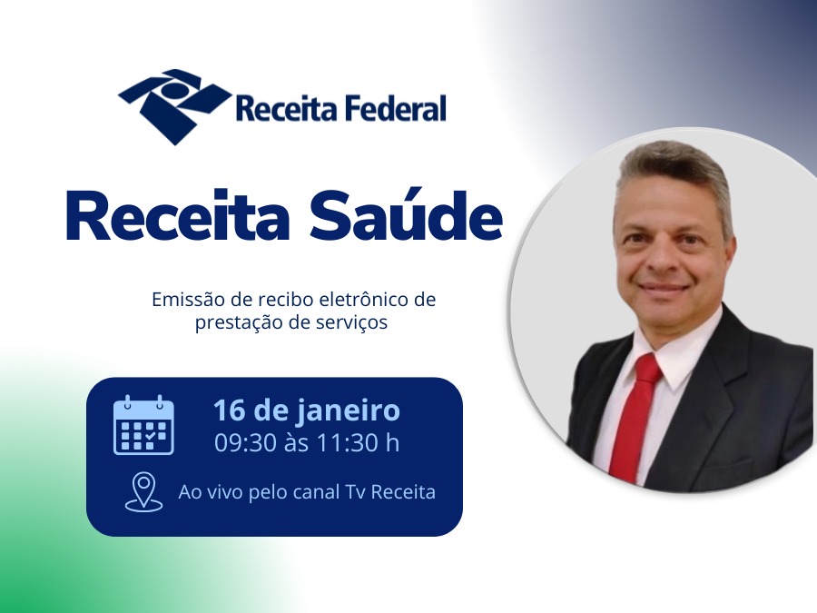 Analista-Tributário participará de Live sobre o Receita Saúde nesta quinta (16)