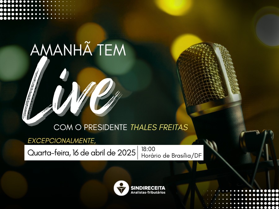 Live Semanal do Sindireceita será realizada excepcionalmente AMANHÃ (16/04), às 18h  