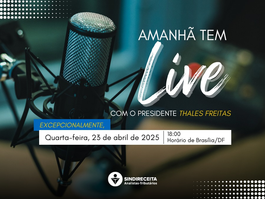 ATENÇÃO: Live Semanal será realizada amanhã (23/04); Participe! 