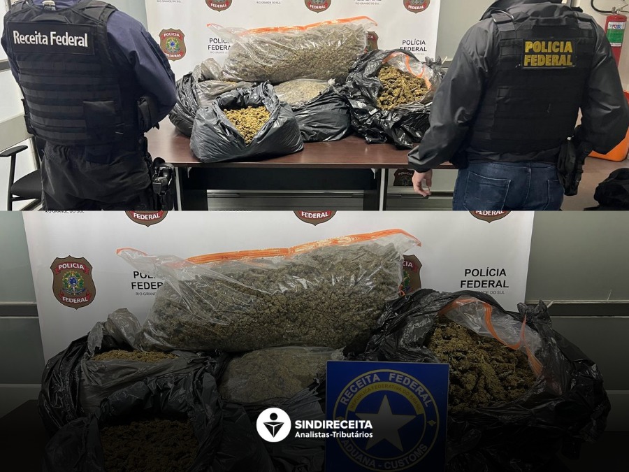 RFB e PF apreendem 32 quilos de Skunk no Chuí/RS