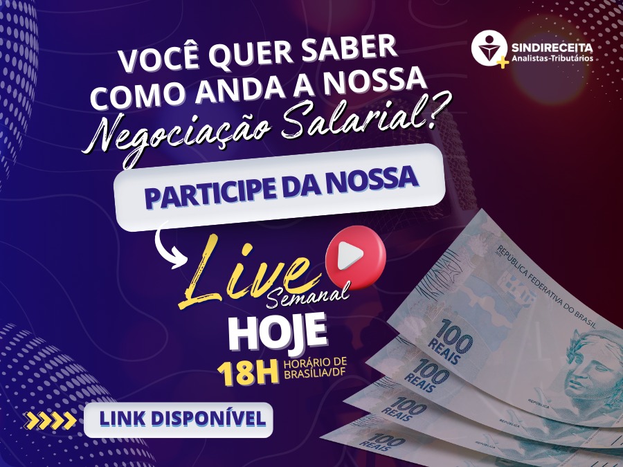 Participe hoje (20/02) da Live Semanal do Sindireceita às 18h; não perca! 