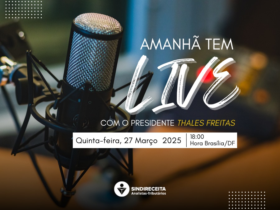 Participe da Live Semanal do Sindireceita nessa quinta-feira